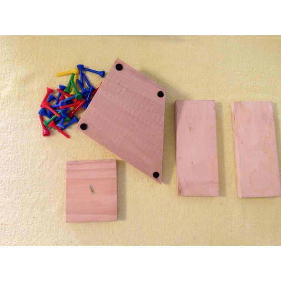 (4) Wood Peg Games Brain Teasers Tic Tac Toe Football basketball IQ Tester - Picture 3 of 4